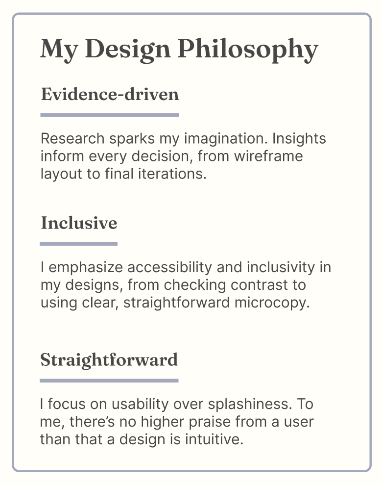 My design philosophy